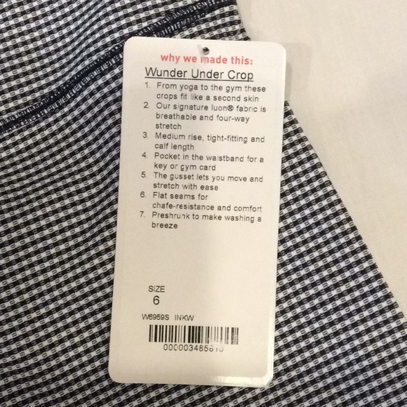 Lululemon Wunder Under Crop size 6 BNWT! - Picture 2 of 4